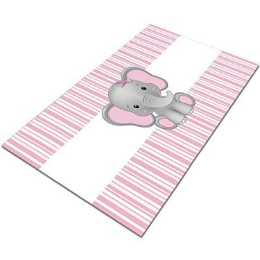 Imagem de Tapete Infantil Elefantinho Rosa 60x120 Antiderrapante