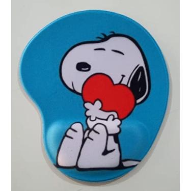 Imagem de Mouse Pad Ref.101 Com apoio de pulso Ergonômico | Snoopy (Snoopy Coração)