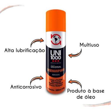 Imagem de Óleo Lubrificante Aerossol 300ml Desengripante Uni1000 - Uni 1000