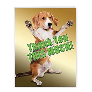 Imagem de NW-JUMBO-THANKYOU-ANIMALS, Jumbo Jumbo This Much Dog Thank You Card J2232TYG, 1 Jumbo Thank You Card & Envelope (J2232TYG)