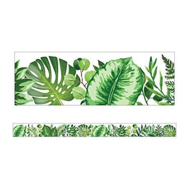 Imagem de Schoolgirl Style Simply Boho Greenery - 12 peças, tiras verdes para quadro de avisos, decoração de sala de aula e casa (3 x 7,6 cm)