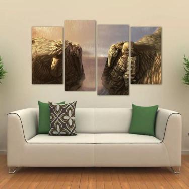 Imagem de Quadro Decorativo Naruto Vale Do Fim Mosaico Tecido 4 Peças