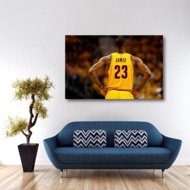 Imagem de Quadro LeBron James Cavs decorativo com Tela em Tecido