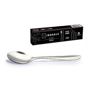 Imagem de Colher mesa 12 Pçs Aço Inox linha Onix - Iddeale - Colher Sopa Restaurante Churrascaria Pizzaria Buffet