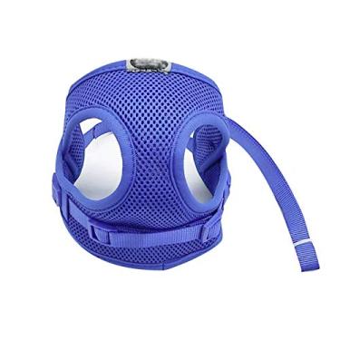 Imagem de PetPhindU Arreio para cães de malha de cor lisa respirável macio arnês com coleira para cães sem estrangulamento conjunto de coleira para cães ao ar livre