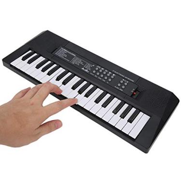 Imagem de Piano elétrico, teclado de piano recarregável com 37 teclas, função de gravação de microfone, brinquedo de instrumento musical infantil