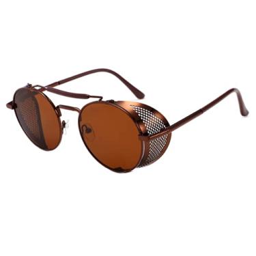 Imagem de Óculos de sol masculinos e femininos óculos de sol vintage steampunk masculino design redondo óculos de sol vapor punk metal para mulheres uv400 gafas de sol,9, china