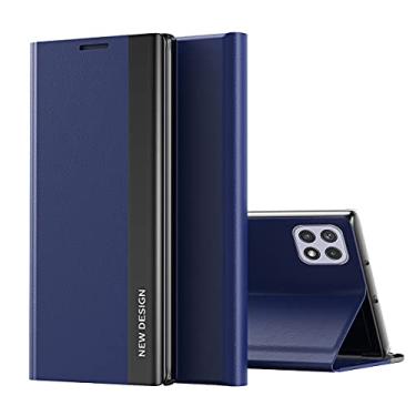 Imagem de Capa flip para Samsung Galaxy A52 4G 5G A52S A72 A71 A42 A32 A22 A11 A50 A10 A21 A33 A53 5G A21S A51 4G 5G Capa de livro de luxo capa de telefone coque bolsa magnética (azul, Samsung A20 A3 0) 00