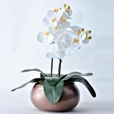 Imagem de Arranjo 2 Orquídeas Artificiais em Vaso Cobre Anita