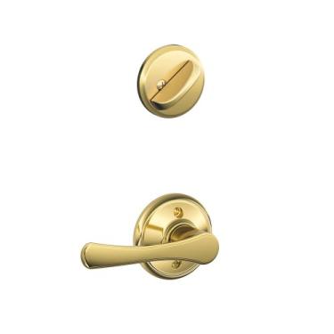 Imagem de Schlage Alavanca interna F59 VLA 605 12-326 10-269 134 N N SL Avila, latão brilhante (apenas metade interior)