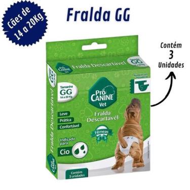 Imagem de Fralda Descartável Gg Para Cães 3 Unidades Prócanine - Pró Fralda Calc