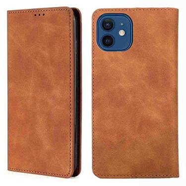 Imagem de BANLEI2U Capa de telefone tipo carteira para ALCATEL Lumos, capa slim fit de couro PU premium, antichoque, marrom claro