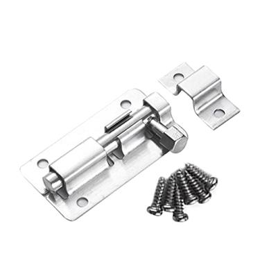 Imagem de Trava de porta de aço inoxidável parafuso de trava deslizante trinco ferrolho portão de grampo trava de segurança para casa, banheiro, ar livre, garagem