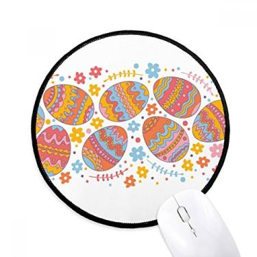 Imagem de Tapete de mouse colorido festival de religião de Páscoa para mesa de escritório tapete redondo para computador