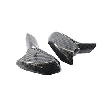 Imagem de TOTMOX Capa para espelho retrovisor lateral capa para espelho retrovisor com fibra de carbono/capa para espelho retrovisor exterior preto brilhante compatível com Chevrolet Camaro 2016-2020