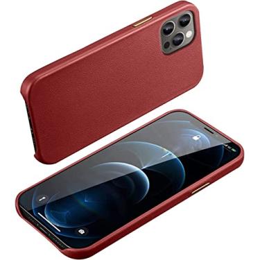 Imagem de RAYESS Capa de couro completa para iPhone 13 Pro para iPhone 13 Pro Max, couro premium, super fino, envolto em couro, capa protetora de corpo inteiro de toque macio (cor: vermelho, tamanho: para iphone13Pro max)