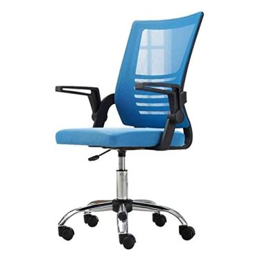Imagem de cadeira de escritório Cadeira de computador Cadeira ergonômica reclinável Cadeira de jogos Cadeira giratória Elevador de cadeira de escritório giratório Almofada de braço Assento Cadeira (cor: azul)