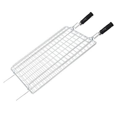 Imagem de Grelha Churrasco Dupla Em Aço Inox Espaço Grelhar 39x52 Cm