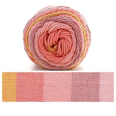 Imagem de Cicilin 4 peças de fio de crochê de 100 g, fio de mistura de algodão confortável, fio de tricô multicolorido, fio de tricô à mão, fio de crochê (cor 20)