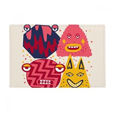 Imagem de DIYthinker Tapete antiderrapante para porta de banheiro com estampa de monstro do universo e alienígena