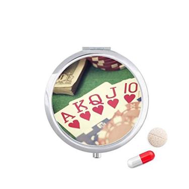 Imagem de Hearts Flush Poker Gambling Photo Pill Case Pocket Medicine Storage Box Dispenser Recipiente