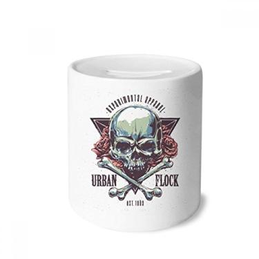 Imagem de DIYthinker Urbano Flock indiano esqueleto totem caixa para dinheiro caixa de cerâmica porta-moedas presente de cofrinho