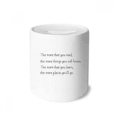 Imagem de DIYthinker A leitura vai trazer a você conhecimento caixa de dinheiro caixa de cerâmica porta-moedas presente de cofrinho