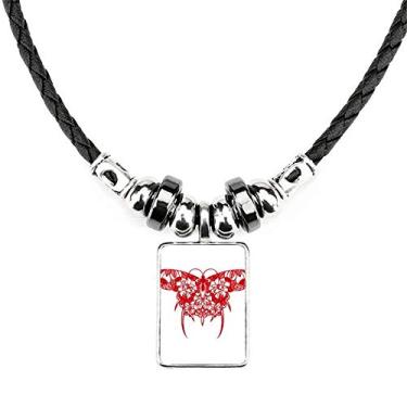 Imagem de DIYthinker Colar de corte de papel de pipa de cultura tradicional chinesa com pingente de corda de couro