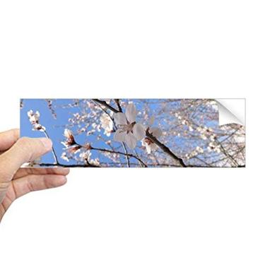 Imagem de DIYthinker Adesivo retangular para fotografia de galho de flor de cerejeira para notebook, janela decalque