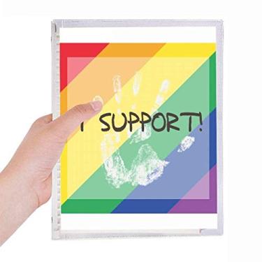 Imagem de LGBT Bandeira de arco-íris I Suporte caderno Folhas soltas Diário Recarregável Diário Papelaria