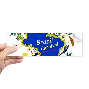 Imagem de DIYthinker Montar Corcovado Brasil Mapas Carnaval Brasil Adesivo retangular para-choque Notebook Janela Decalque