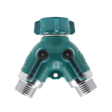 Imagem de C/H Divisor de mangueira de jardim, conector de torneira de mangueira de 2 vias, divisor de torneira de água com válvula dupla em Y, adaptador de torneira com arruelas de borracha