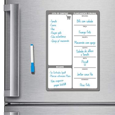 Imagem de Ímã de geladeira porta recados planner 20 X 30cm - Escolha! (Cinza)