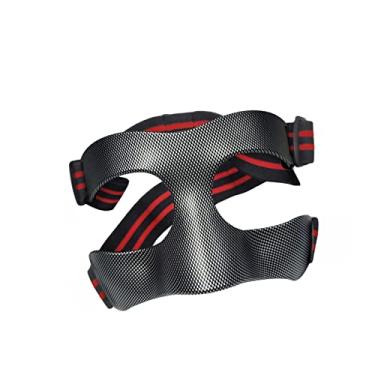 Imagem de rockible Protetor protetor facial protetor facial esportivo protetor facial durável máscara facial ajustável para futebol unissex nariz quebrado, faixa preta vermelha