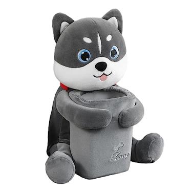 Imagem de Caixa de lenços de papel de pelúcia macia para carro, lata de, brinquedo de pelúcia, lata de, decoração de interiores, de braço, Husky