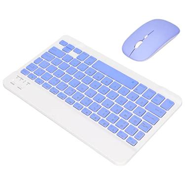 Imagem de Mouse Keyboard Combo Teclado Sem Fio Recarregável e Mouse Combo, Conjunto de Teclado de 10 Polegadas Carregamento USB Teclado Sem Fio Ultrafino e Silencioso Com Mouse DPI para