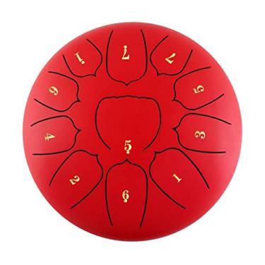 Imagem de SIMBAE Tambor Handpan Tambor de língua de aço de 11 polegadas Tambor de 11 notas Tambor Handpan com Tambor Maquete Palitos de Dedo Percussão para Meditação Yoga