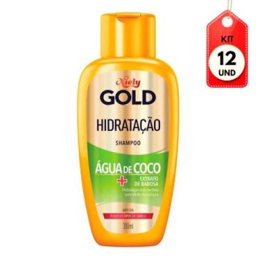 Imagem de Kit C/12 Niely Gold Shampoo Água Coco 300ml