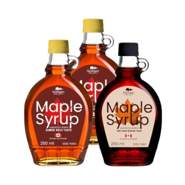 Imagem de Maple Syrup 100% Puro Stuttgart - 2 Tradicionais + 1 Escuro (3 x 250ml)