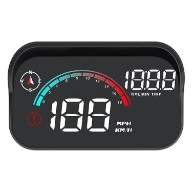 Imagem de Velocímetro de carro M22 Alarme de segurança HUD Head Up Display Sensor de nível de navegação Projetor de velocidade do para-brisa Alarme de velocidade Velocímetro Display de definição Head-up Display Inclinômetro para freio de carro