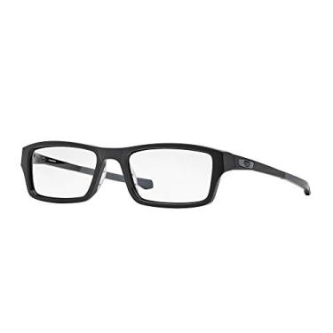 Imagem de Armações de óculos de grau retangular chanfrado Oakley OX8039 masculino, lente de demonstração preta acetinada, 53 mm