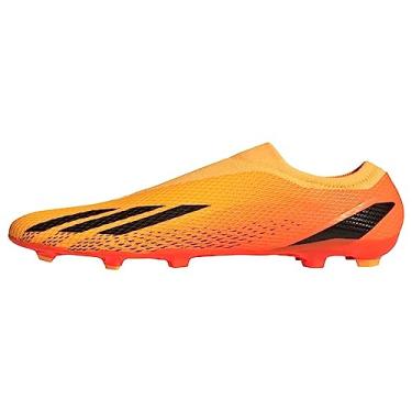 Imagem de adidas Unissex-Adulto X Speedportal.3 Sapato de futebol sem cadarço firme, Ouro solar/preto/laranja equipe, 10.5 Women/9.5 Men