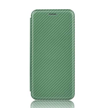 Imagem de GOGODOG Case Cover compatível com LG Velvet Dê a volta capa capas e capas cobertura total ultra fina mate anti-deslizamento de arranhões resistente macia, fibra de carbono (verde)