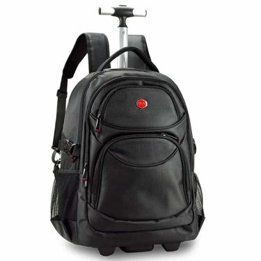 Imagem de Mochila Executiva Preta 2 em 1 de Costas ou de Rodinhas Clio