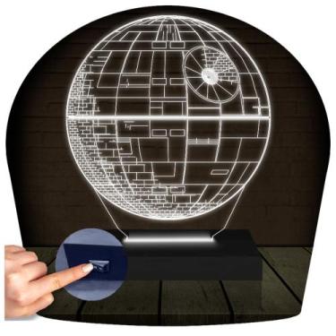 Imagem de Luminária Led Abajur  3D  Estrela Da Morte Star Wars - Rb Criações