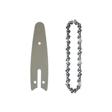 Imagem de 4/6/8 Polegada conjunto de corrente e placa guia mini motosserra substituição sem fio serra elétrica corrente de corte de ramo de madeira correntes afiadas, 4, polegada, conjunto, g