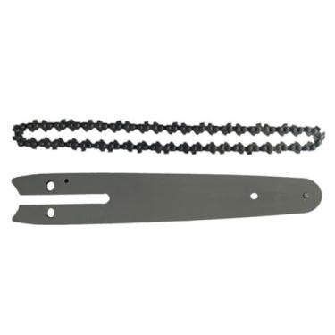 Imagem de 4/6/8 Polegada conjunto de corrente elétrica e placa guia mini motosserra substituição acessórios carpintaria corrente guia de corrente, 8 polegada, h