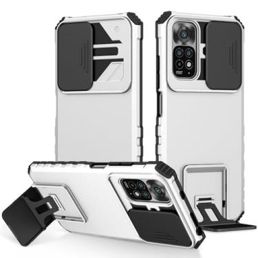 Imagem de Capa de telefone para Xiaomi para Redmi Note 12 11 11S 10 10S 10C A1 9A 9C 9T POCO X5 Capa de suporte de proteção de janela push, branca, para Redmi A2
