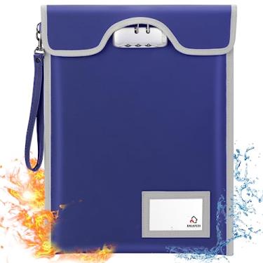 Imagem de Bolsa de documentos à prova de fogo com trava (2,871.1 °C), suporte de documentos de viagem de 38 cm x 28 cm, bolsa com zíper à prova de fogo para objetos de valor, dinheiro, joias, documentos legais,