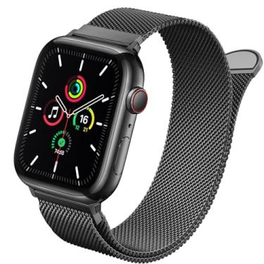 Imagem de Pippia Pulseira milanesa com fecho magnético compatível com Apple Watch Series 9 Ultra, SE 8, 7, 6, 5, 4, 3, 2 e 1 de 38 mm, 40 mm, 41 mm, 42 mm, 44 mm, 45 mm, 49 mm, feminino e masculino